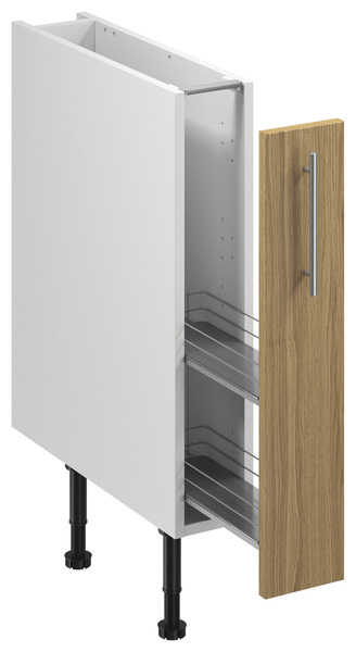 Meuble bas de cuisine "Ilona" imitation chêne massif l.15 x h.72 x p.57 cm 1 porte coulissante - Brico Dépôt