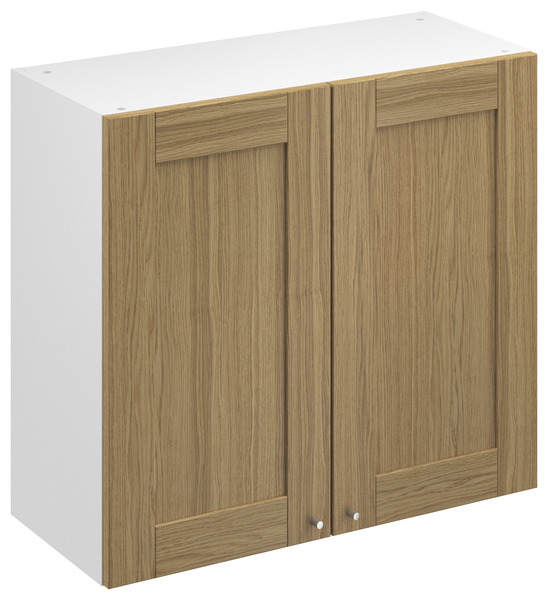 Meuble haut "Ilona" imitation chêne massif l.80 x h.72 x p.32 cm 2 portes - Brico Dépôt