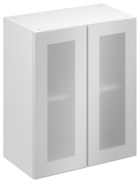 Meuble haut de cuisine "Jarod" givré l.60 x h.72 x p.32 cm 2 portes vitrées - Brico Dépôt