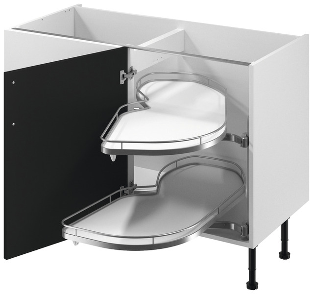 Meuble d'angle bas "Heline"noir mat l.120 x h.72 x p.57 cm 1 porte + rangement Space droit - Brico Dépôt