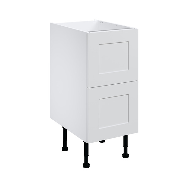 Meuble bas de cuisine "Florie" blanc mat l.40 x h.72 x p.57 cm 2 casseroliers + 1 tiroir intérieur haut - Brico Dépôt