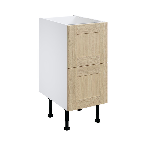 Meuble bas de cuisine "Coline" chêne clair l.40 x h.72 x p.57 cm 2 casseroliers + 2 tiroirs intérieurs - Brico Dépôt