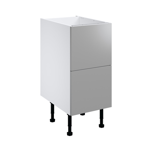 Meuble bas de cuisine "Adele" gris mat l.40 x h.72 x p.57 cm 2 casseroliers + 2 tiroirs intérieurs - Brico Dépôt