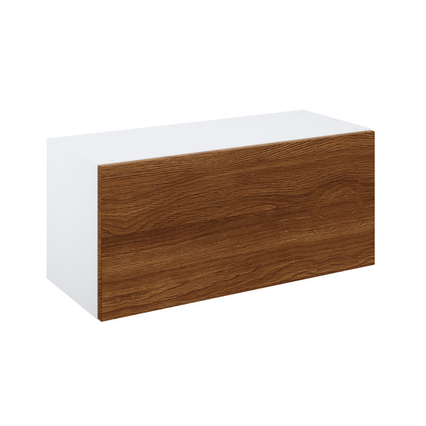 Meuble haut "Basilie" imitation chêne fumé l.80 x h.36 x p.32 cm 1 porte relevable - Brico Dépôt