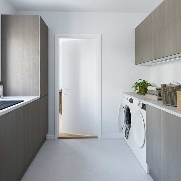 Meuble bas "Basilie" imitation chêne gris l.40 x h.72 x p.57 cm 3 tiroirs + 1 casserolier - Brico Dépôt