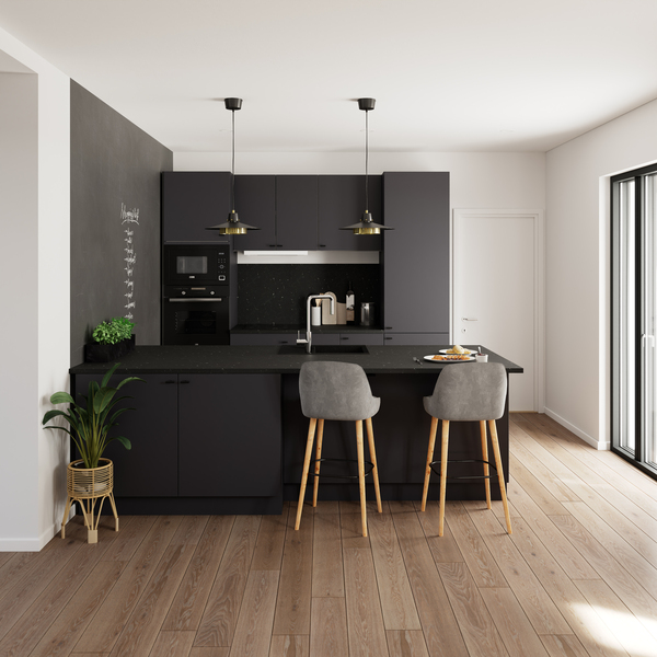 Meuble bas "Dorice" anthracite mat l.40 x h.72 x p.57 cm 2 casseroliers + 1 tiroir intérieur haut - Brico Dépôt