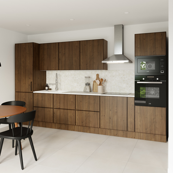 Meuble haut "Heline" imitation noyer mat l.60 x h.36 x p.32 cm 1 porte relevable - Brico Dépôt