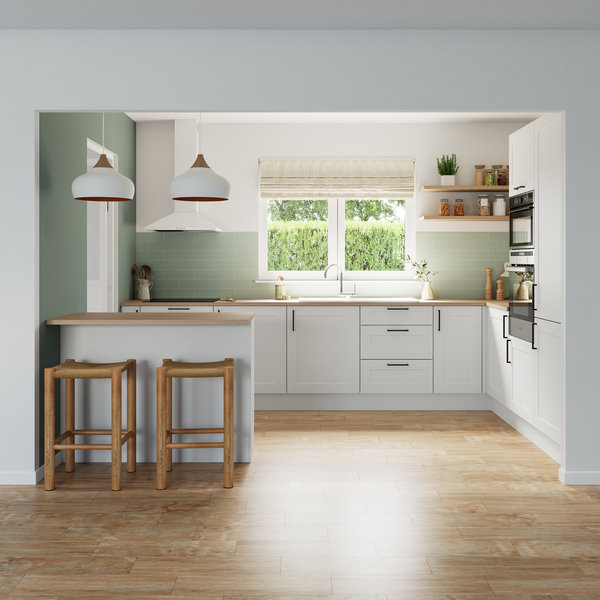 Meuble bas de cuisine "Florie" blanc mat l.40 x h.72 x p.57 cm 2 casseroliers + 2 tiroirs intérieurs - Brico Dépôt