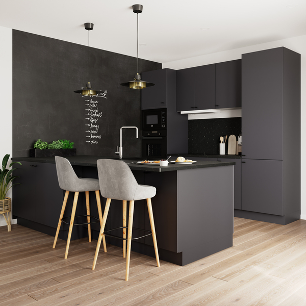 Colonne de cuisine four "Dorice" anthracite mat l.60 x h.201 x p.57 cm + 2 portes - Brico Dépôt