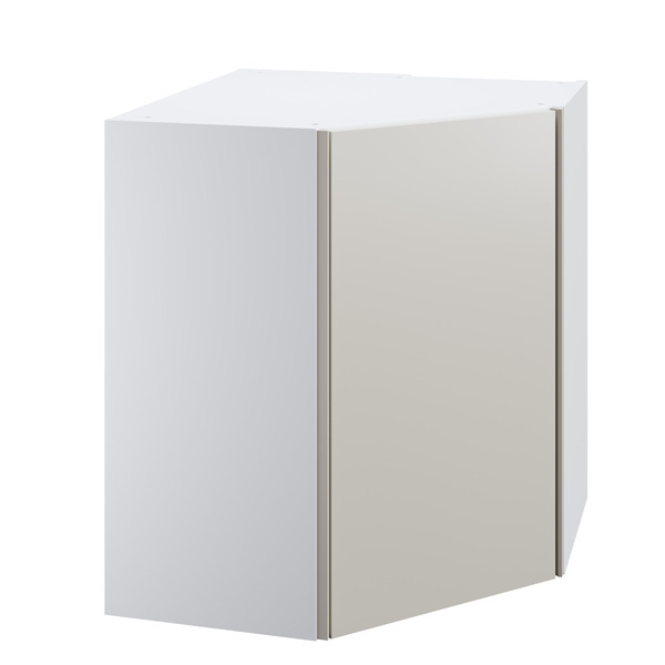 Meuble d'angle haut "Dorice" beige mat l.63 x h.72 x p.32 cm 1 porte - Brico Dépôt