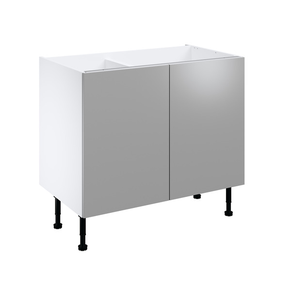 Meuble bas "Adele" gris mat l.100 x h.72 x p.57 cm 2 portes - Brico Dépôt