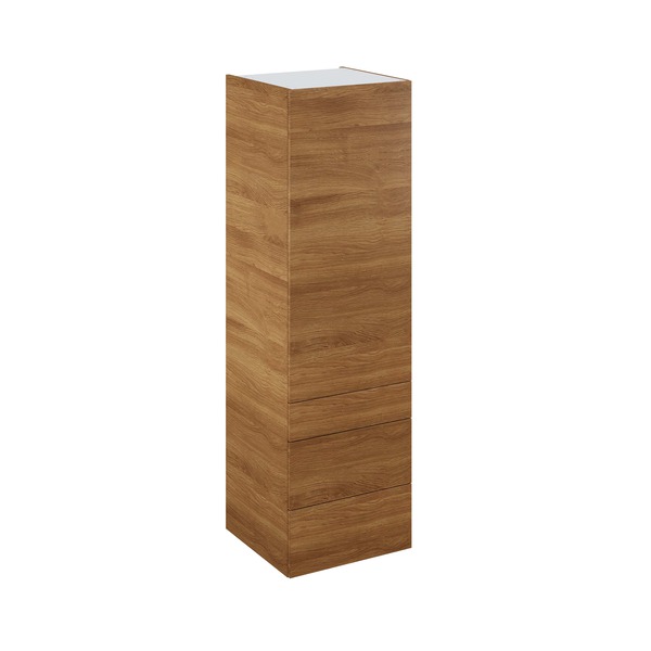 Colonne de cuisine "Basilie" imitation chêne fumé l.60 x h.201 x p.60 cm 1 porte + 1 tiroir + 2 casseroliers - Brico Dépôt
