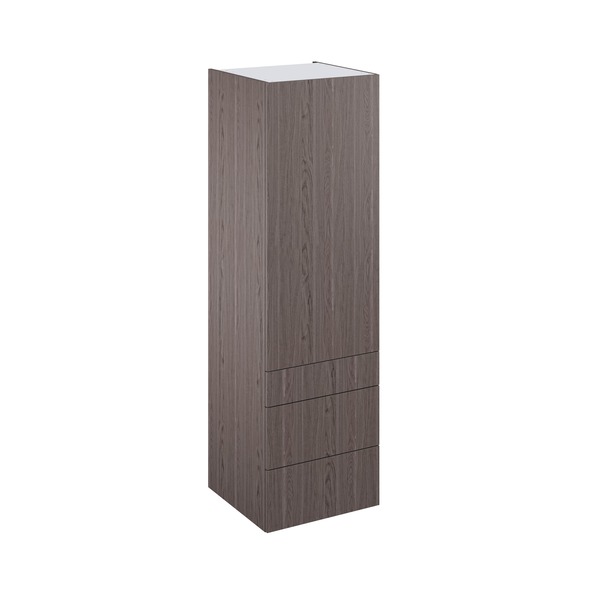 Colonne "Basilie" imitation chêne gris l.60 x h.201 x p.60 cm 1 porte + 1 tiroir + 2 casseroliers - Brico Dépôt