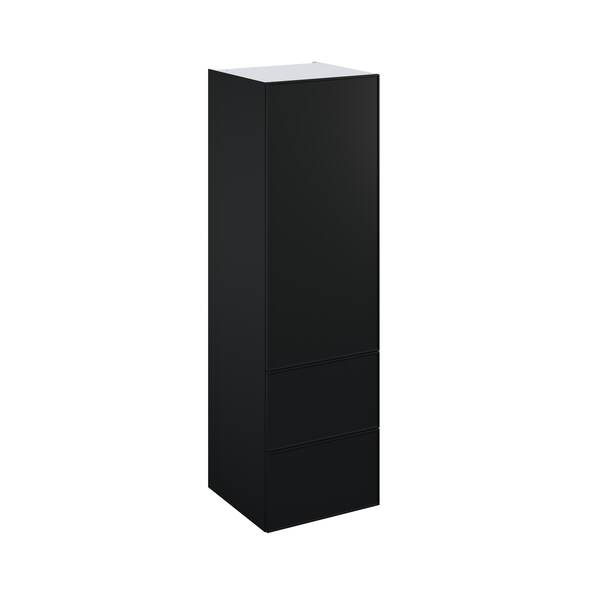 Colonne de cuisine "Heline"noir mat l.60 x h.201 x p.60 cm 1 porte + 2 casseroliers avec 1 tiroir intérieur - Brico Dépôt