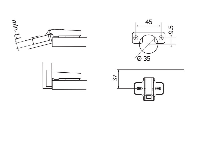 Meuble haut "dorice" bleu nuit l.50 x h.72 x p.32 cm 1 porte - Brico Dépôt