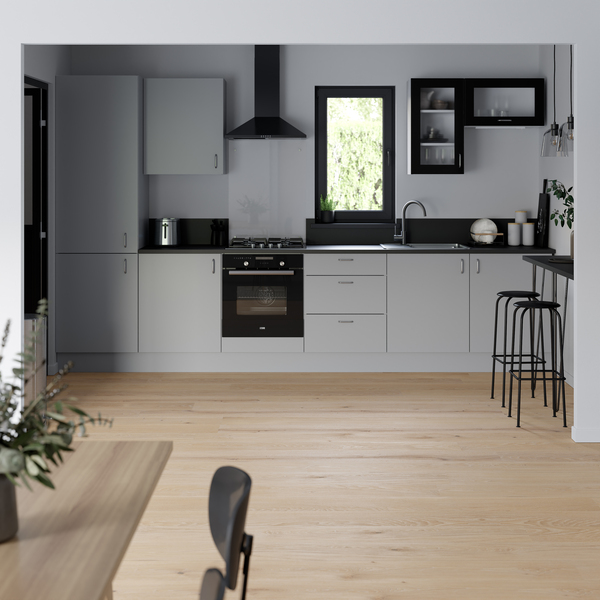 Colonne de cuisine "Adele" gris mat l.60 x h.201 x p.60 cm 2 portes + 1 tiroir - Brico Dépôt