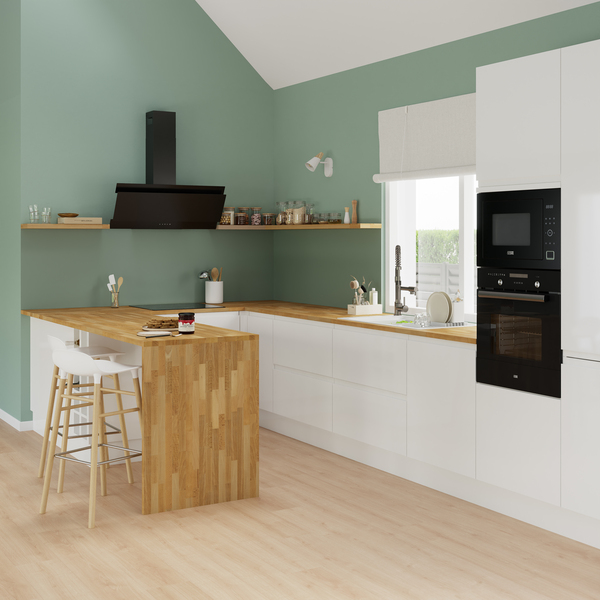 Colonne de cuisine four "Glorian" blanc brillant l.60 x h.201 x p.57 cm + 1 porte + 1 tiroir + 2 casseroliers - Brico Dépôt