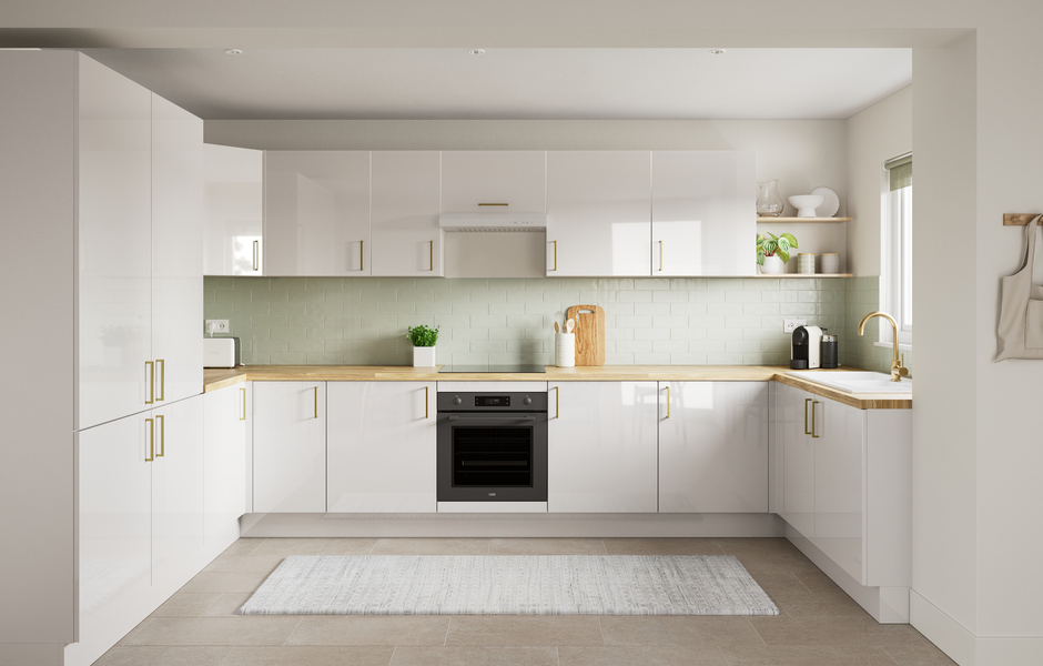 Cuisine "Dorice" blanc brillant - Brico Dépôt