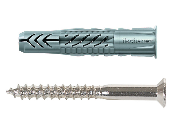 Lot de 10 chevilles nylon universelles Ø6 x 50 + vis - Fischer - Brico Dépôt