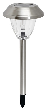 Lot de 4 balises solaires argentées - Marque BLOOMA - Brico Dépôt