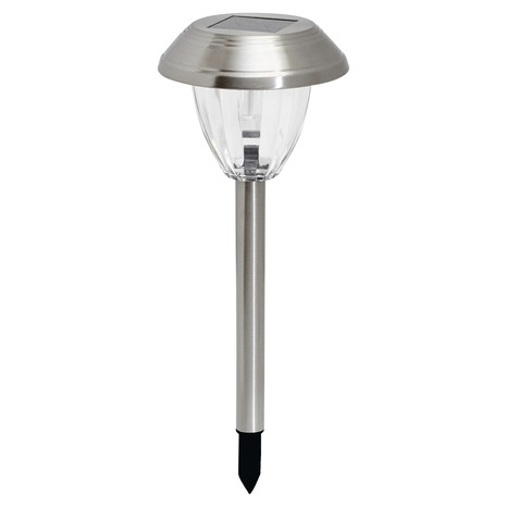 Lot de 4 balises solaires argentées - Marque BLOOMA - Brico Dépôt