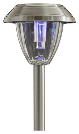 Lot de 4 balises solaires argentées - Marque BLOOMA - Brico Dépôt