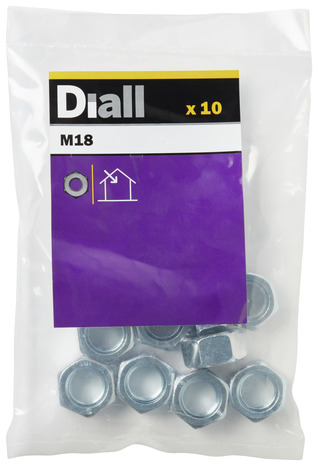 Écrous Ø 18 mm HU AZI 10 pièces - Diall - Brico Dépôt