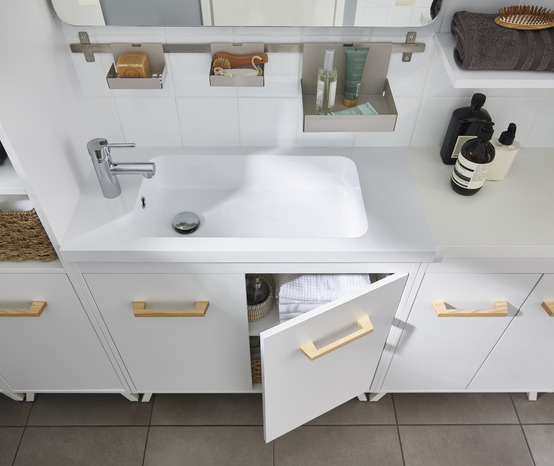 Meuble sous-vasque à poser "Ladoga" - Blanc - l.80 cm - Cooke and Lewis - Brico Dépôt