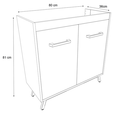 Meuble sous-vasque à poser "Ladoga" - Blanc - l.80 cm - Cooke and Lewis - Brico Dépôt