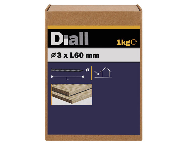 Pointes torsadées 3 x 60 mm 1 kg - Diall - Brico Dépôt