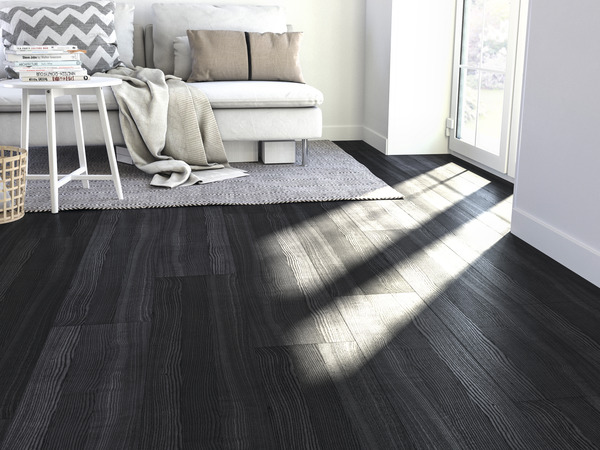 Sol stratifié à clipser aspect bois anthracite "Romford" - L. 138 x l. 19,3 cm x Ép. 10 mm - GoodHome - Brico Dépôt