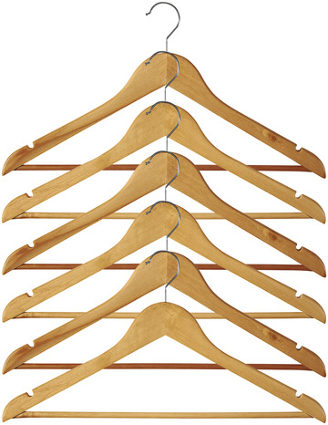 Lot de 6 cintres en bois courbés l. 45 cm - Brico Dépôt