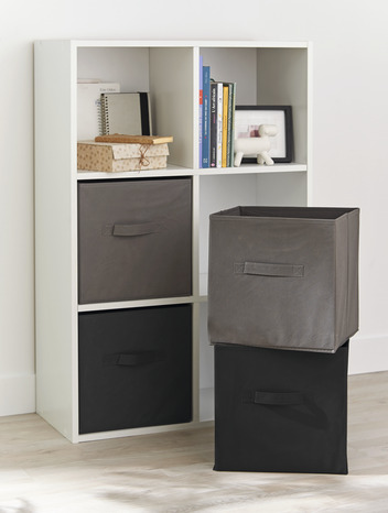 Boite de rangement grise H.29 x L. 29 x P. 29,5 cm - Brico Dépôt