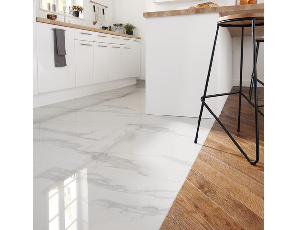 Carrelage de sol intérieur "Ultimate marble" blanc - l. 59,5 x L. 59,5 cm - GoodHome - Brico Dépôt