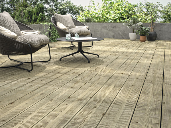 Lame De Terrasse En Pin Euphrate L 24 M X L 145 Cm X ép 27 Mm Blooma