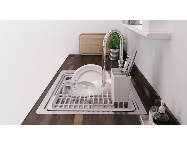 Évier inox "romesco" - 1 cuve + égouttoir - GoodHome - Brico Dépôt