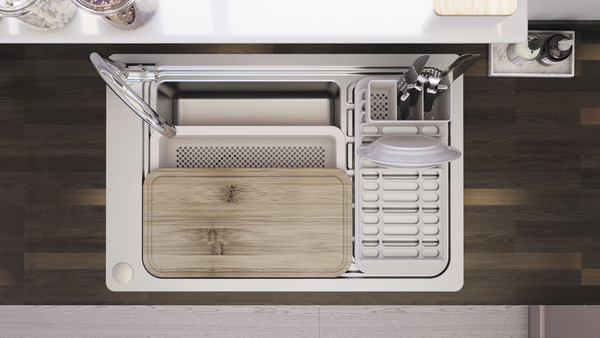 Évier inox "romesco" - 1 cuve + égouttoir - GoodHome - Brico Dépôt