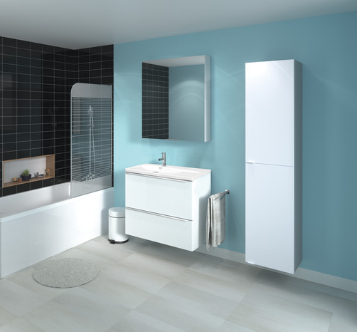 Meuble sous vasque à suspendre blanc Imandra L.80 x H.60 x P.45 cm - GoodHome - Brico Dépôt