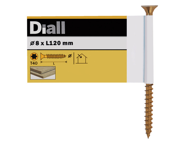 Vis agglo plate 8 x 120 mm 1 pcs  - Diall - Brico Dépôt