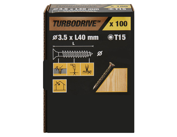 Vis agglo plates 3,5 x 40 mm 100 pièces - Turbodrive - Brico Dépôt