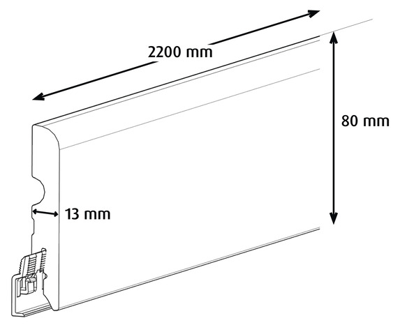 Plinthe décor imitation pin gris 2 frises L. 220 x - H. 8 cm x Ép. 13 mm - GoodHome - Brico Dépôt