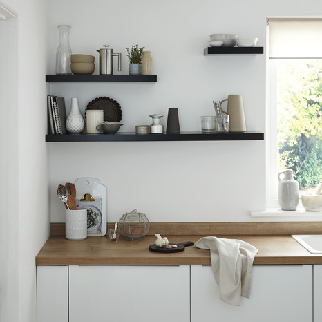 Tablette noire l. 118 cm x p. 23,5 cm - ép. 38 mm - GoodHome - Brico Dépôt