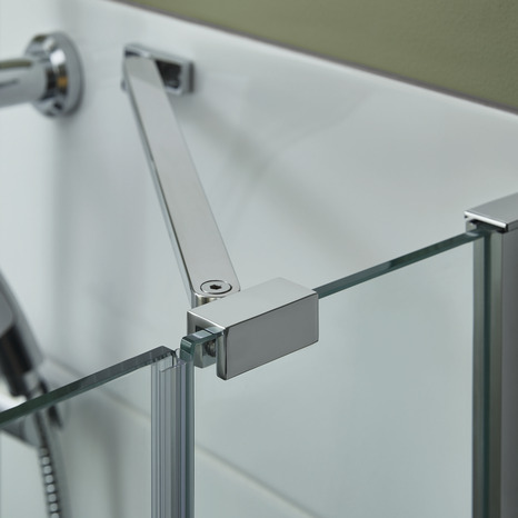 Porte de douche pivotante "Naya" l. 80 cm en verre transparent - GoodHome - Brico Dépôt