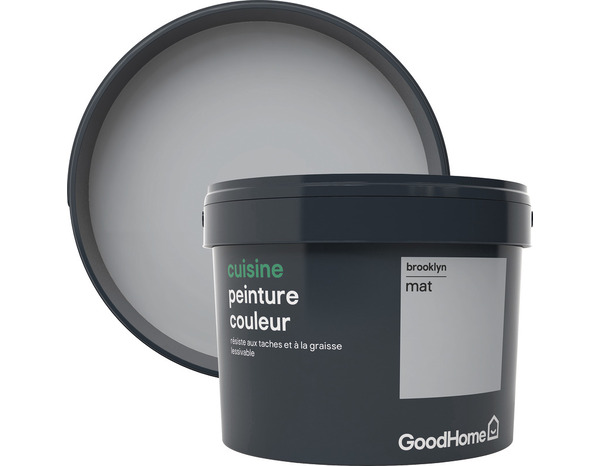 Peinture Cuisine Acrylique Mat Gris Brooklyn 25 L Goodhome