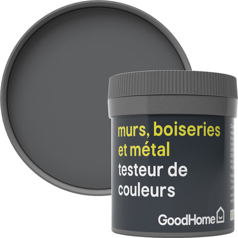 Testeur Peinture haute résistance murs, boiseries et métal intérieure acrylique Mat Gris Princeton 50 ml - GoodHome - Brico Dépôt