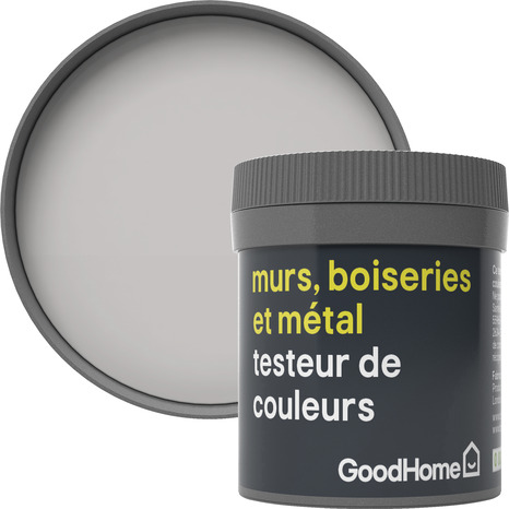 Testeur Peinture haute résistance murs, boiseries et métal intérieure acrylique Mat Gris Philadelphia 50 ml - GoodHome - Brico Dépôt