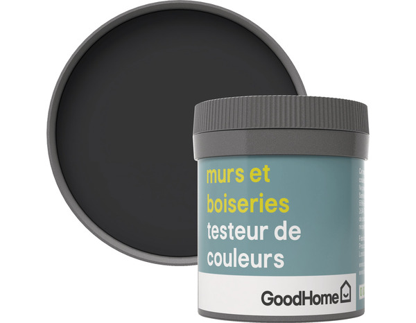 Testeur Peinture murs et boiseries intérieure acrylique Satin Noir Liberty 50 ml - GoodHome - Brico Dépôt
