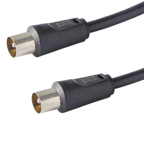 Cordon coaxial M/M noir 9,5 mm - 0,75 m - Brico Dépôt
