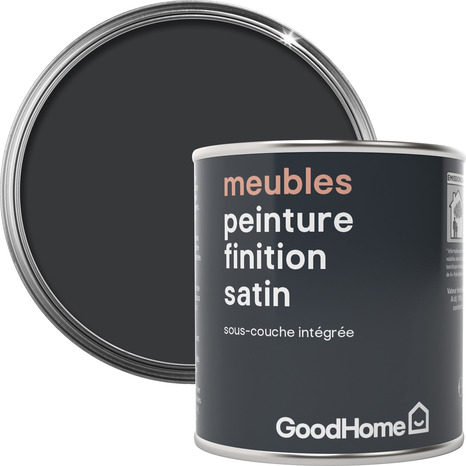 Peinture de rénovation meubles acrylique satin noir Liberty 125 ml - GoodHome - Brico Dépôt
