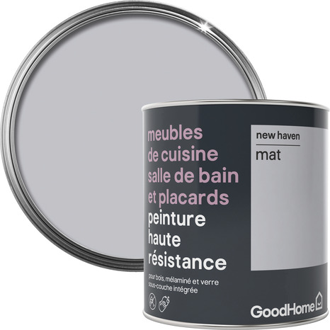 Peinture de rénovation meubles cuisine, salle de bains et placards acrylique mat gris New Haven 0,75 L - GoodHome - Brico Dépôt
